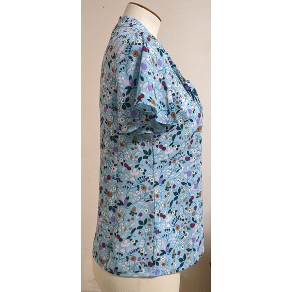 NWOT~ TALBOTS Petite "Flutter Sleeve Tie Top" Floral Print  SZ P    NEW! - Picture 4 of 7